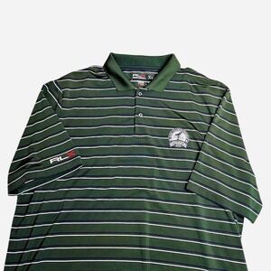 Ralph‎ Lauren XL Golf Polo Shirt Green Stripe – 2009 PGA Championship Hazeltine